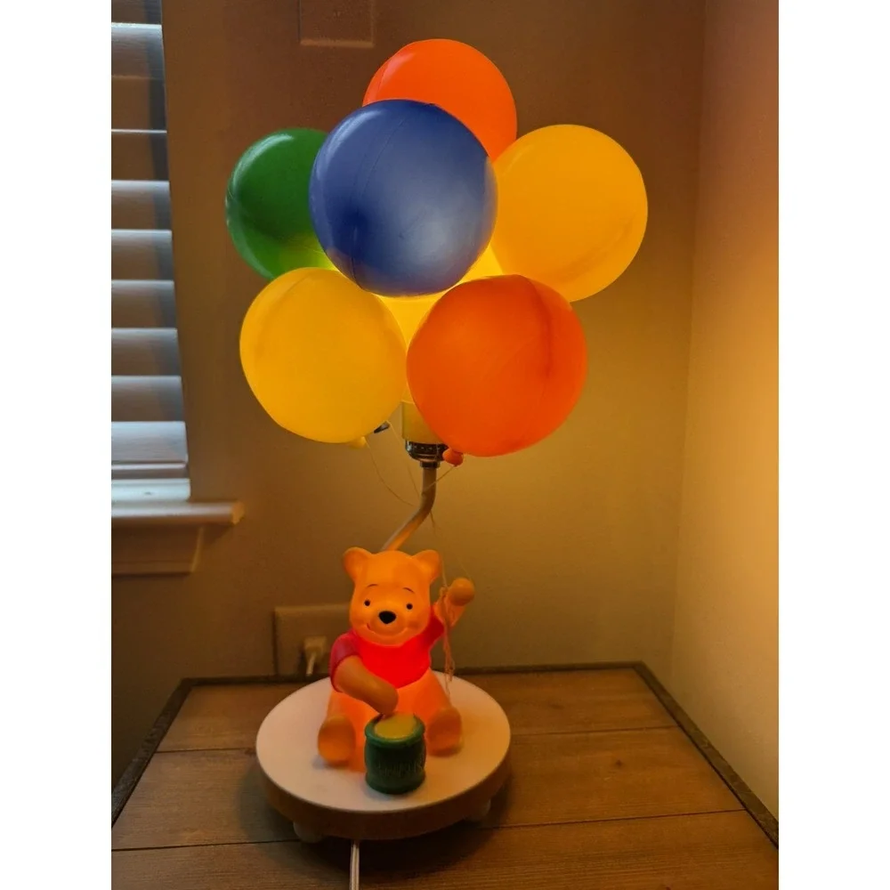 Vtg Disney Winnie the Pooh Balloon Lamp Night Light Works Nursery Decor 3 Modes